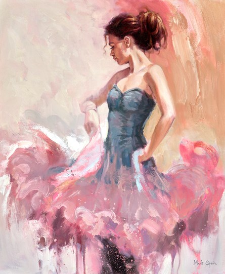 Dance in Blue and Pink by Mark Spain - Original Painting on Stretched Canvas
